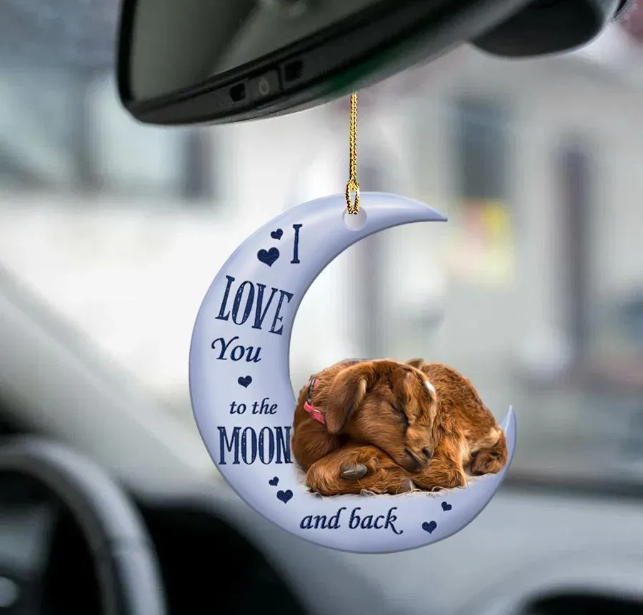 Sleeping dog angel acrylic car pendant ornament with glossy finish, 10cm length