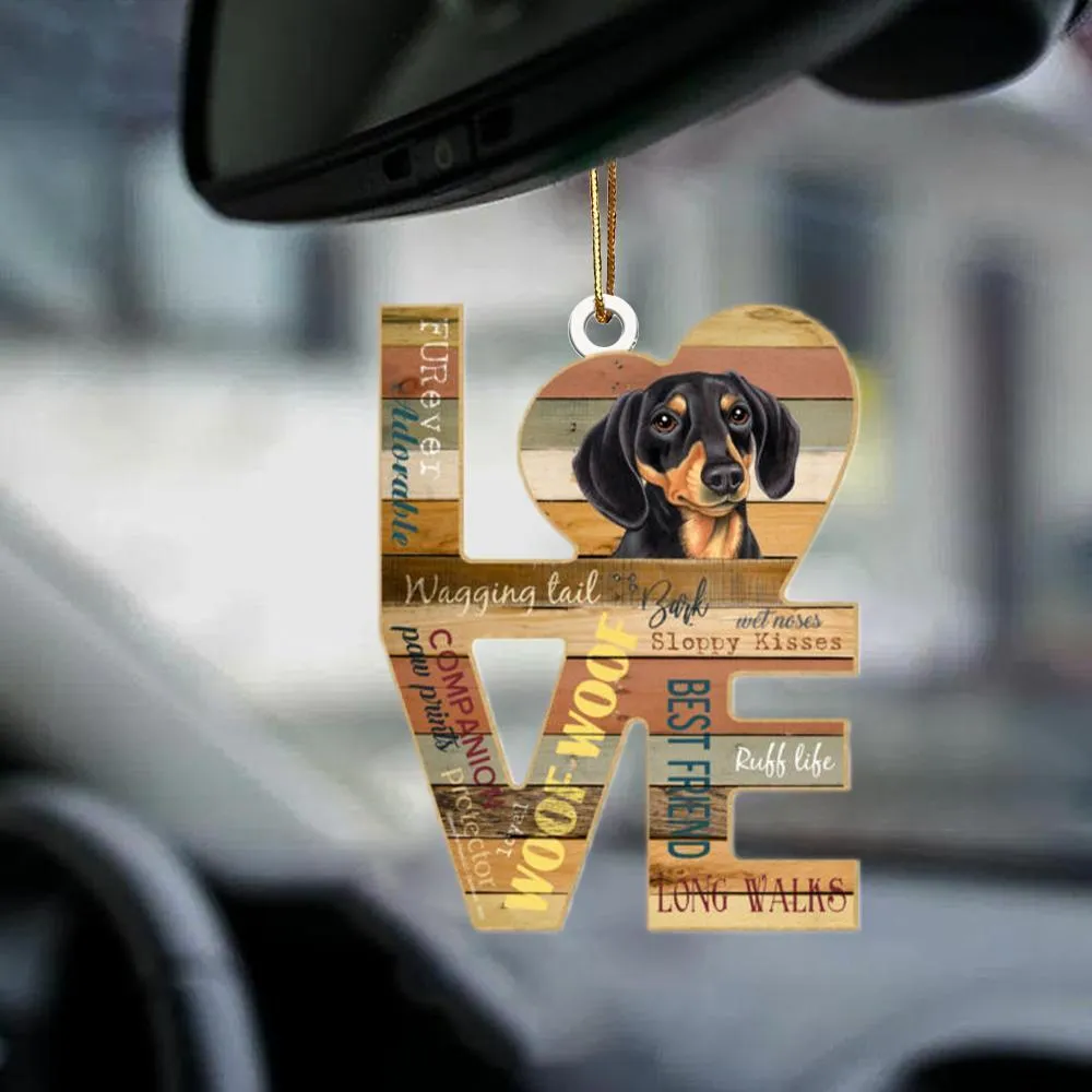 Sleeping dog angel acrylic car pendant ornament with glossy finish, 10cm length