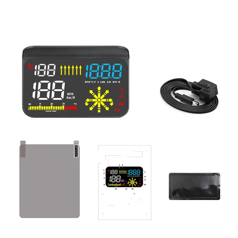 Black OBD HUD head-up display with 3.5 inch LED screen for GM vehicles