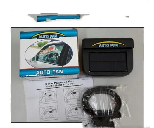Solar car cooler with ABS housing and exhaust fan for vehicle ventilation