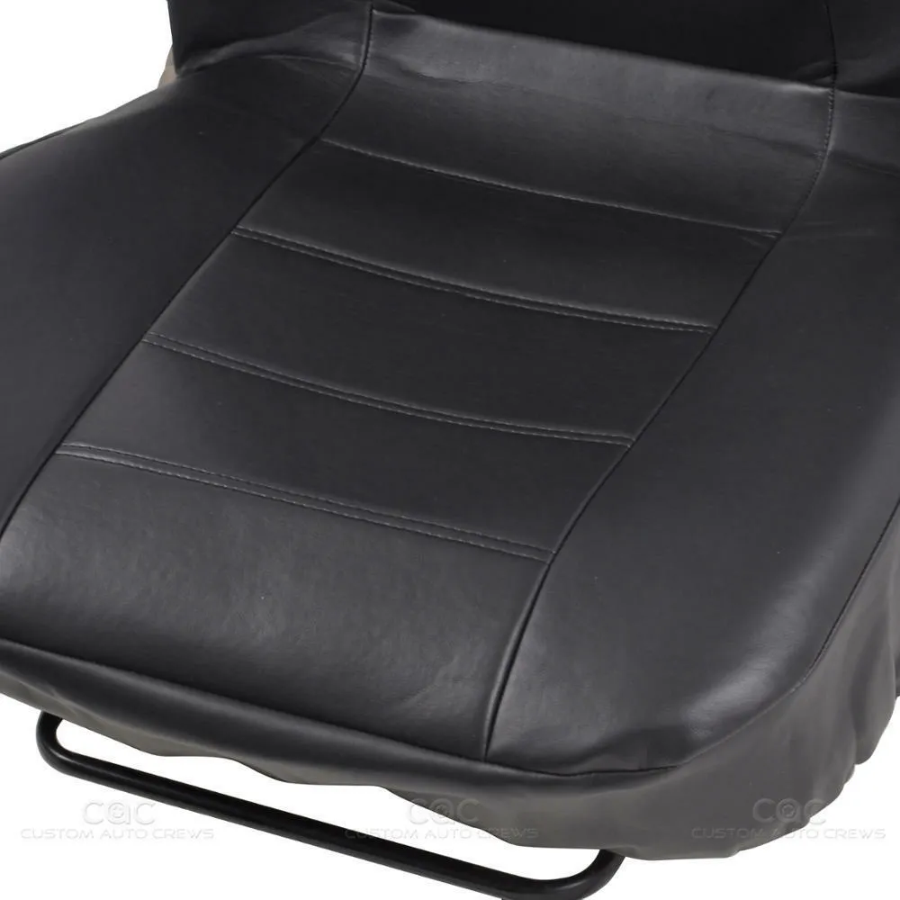 Car leather seat cover set 9-piece with installation hooks and English manual on vehicle seat
