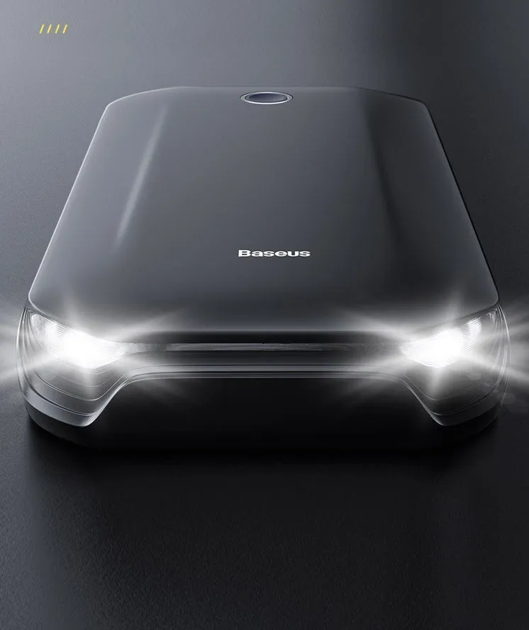 Super Energy 8000mAh car emergency starting power supply with LED flashlight in black plastic housing