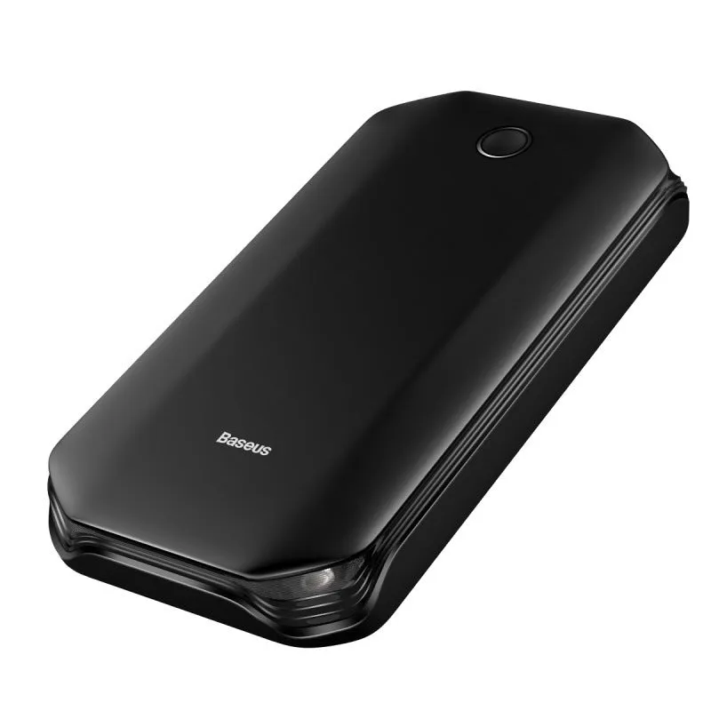 Super Energy 8000mAh car emergency starting power supply with LED flashlight in black plastic housing