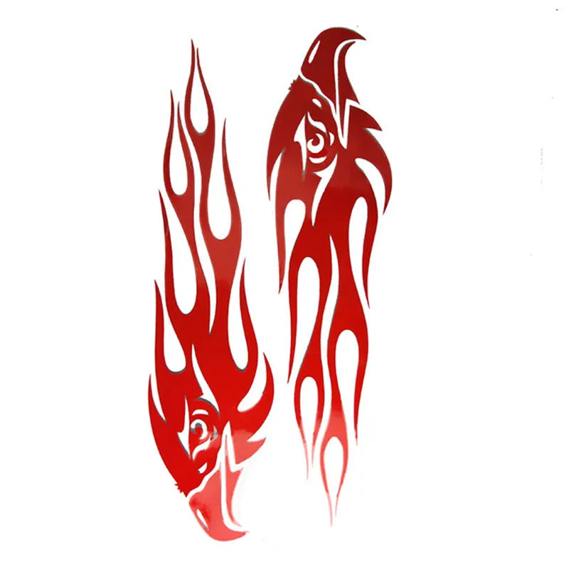Reflective car sticker with eagle flame design in black colour, PET material, 20x4.7cm