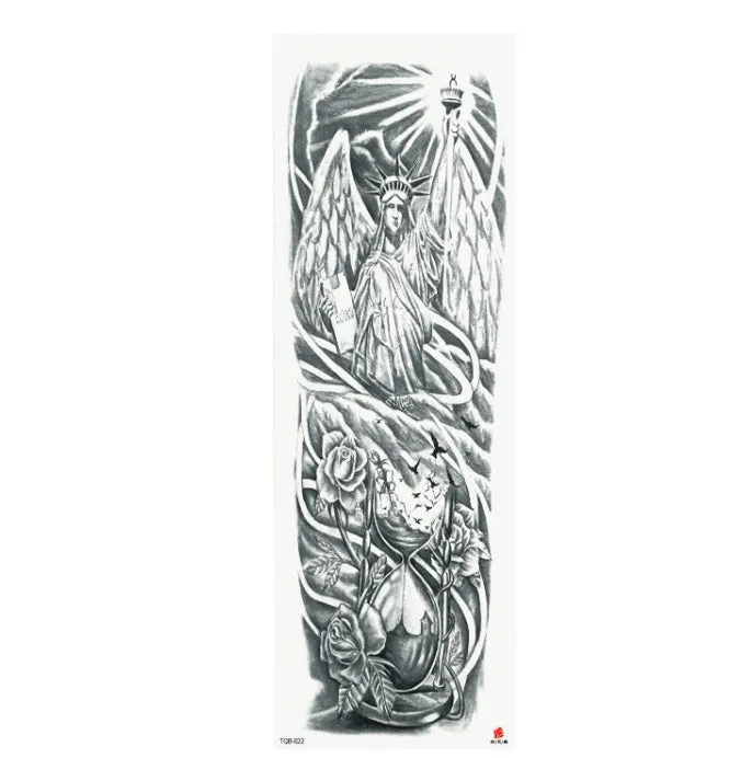 Full arm waterproof tattoo sticker 480x170mm with transfer process semi-manual production