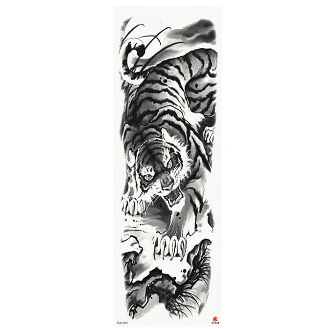 Full arm waterproof tattoo sticker 480x170mm with transfer process semi-manual production