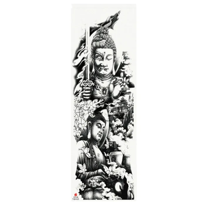 Full arm waterproof tattoo sticker 480x170mm with transfer process semi-manual production