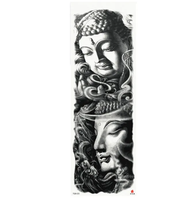 Full arm waterproof tattoo sticker 480x170mm with transfer process semi-manual production
