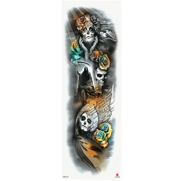 Full arm waterproof tattoo sticker 480x170mm with transfer process semi-manual production