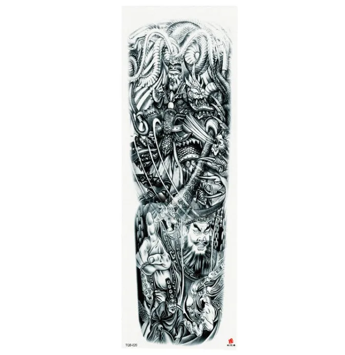 Full arm waterproof tattoo sticker 480x170mm with transfer process semi-manual production