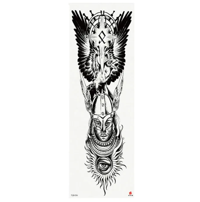 Full arm waterproof tattoo sticker 480x170mm with transfer process semi-manual production