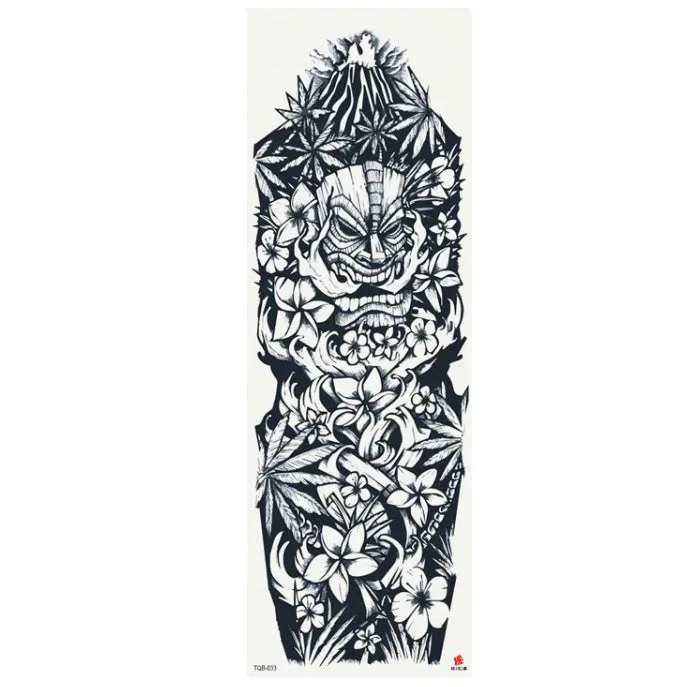 Full arm waterproof tattoo sticker 480x170mm with transfer process semi-manual production