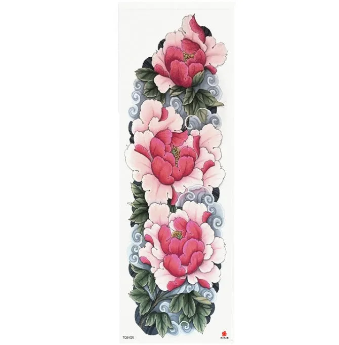 Full arm waterproof tattoo sticker 480x170mm with transfer process semi-manual production