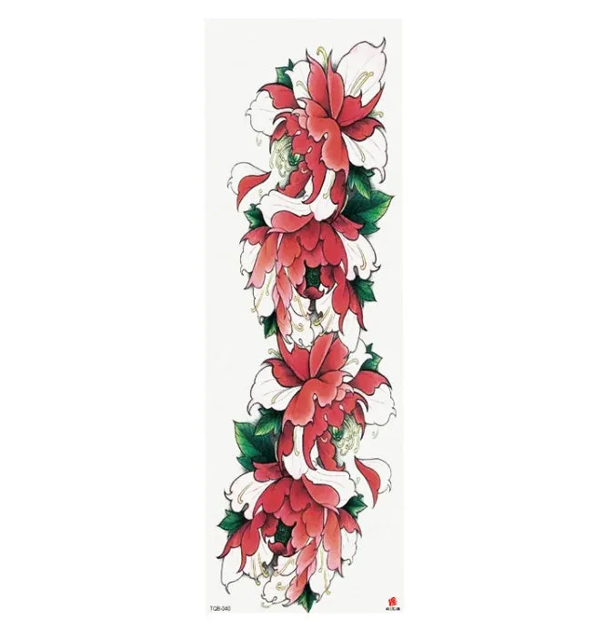 Full arm waterproof tattoo sticker 480x170mm with transfer process semi-manual production