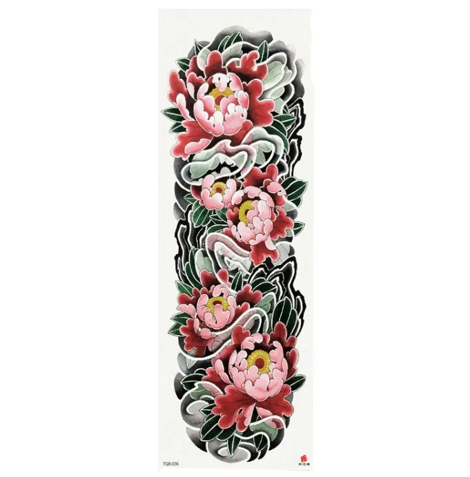 Full arm waterproof tattoo sticker 480x170mm with transfer process semi-manual production