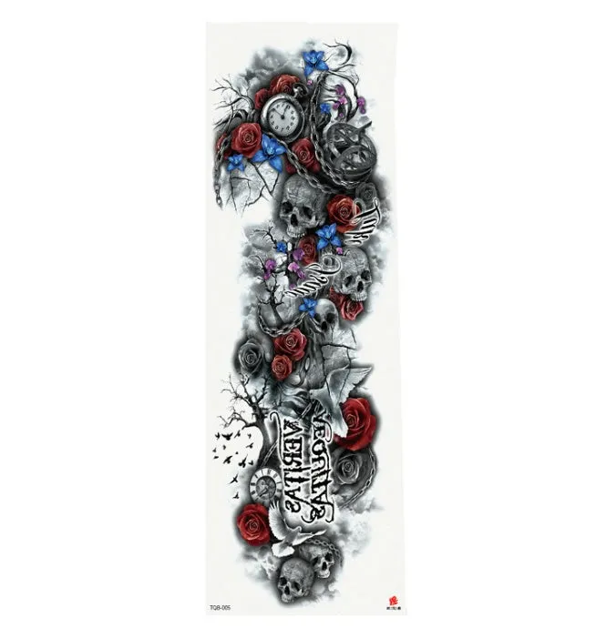 Full arm waterproof tattoo sticker 480x170mm with transfer process semi-manual production