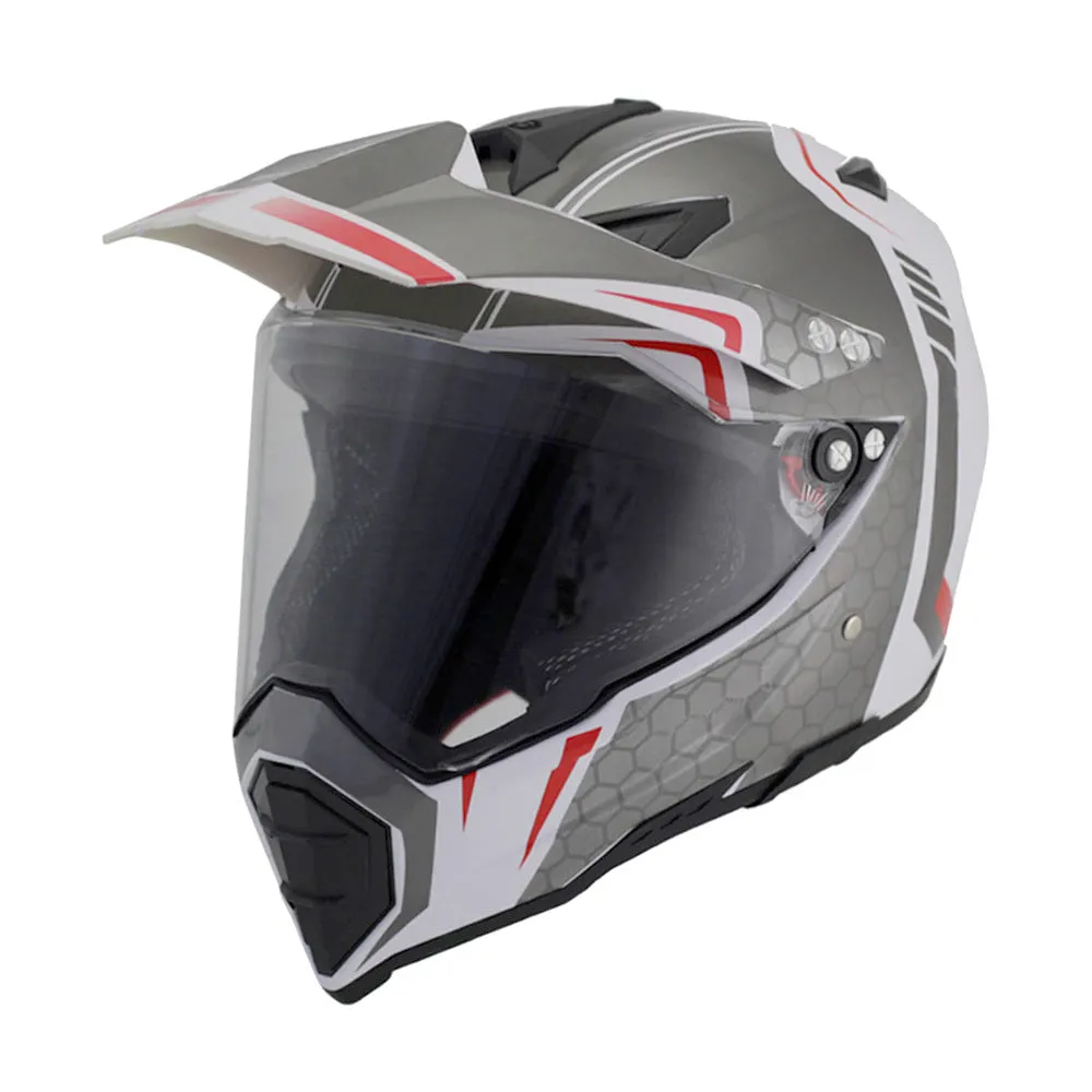 Full-cover motorcycle off-road helmet with ABS shell in black colour