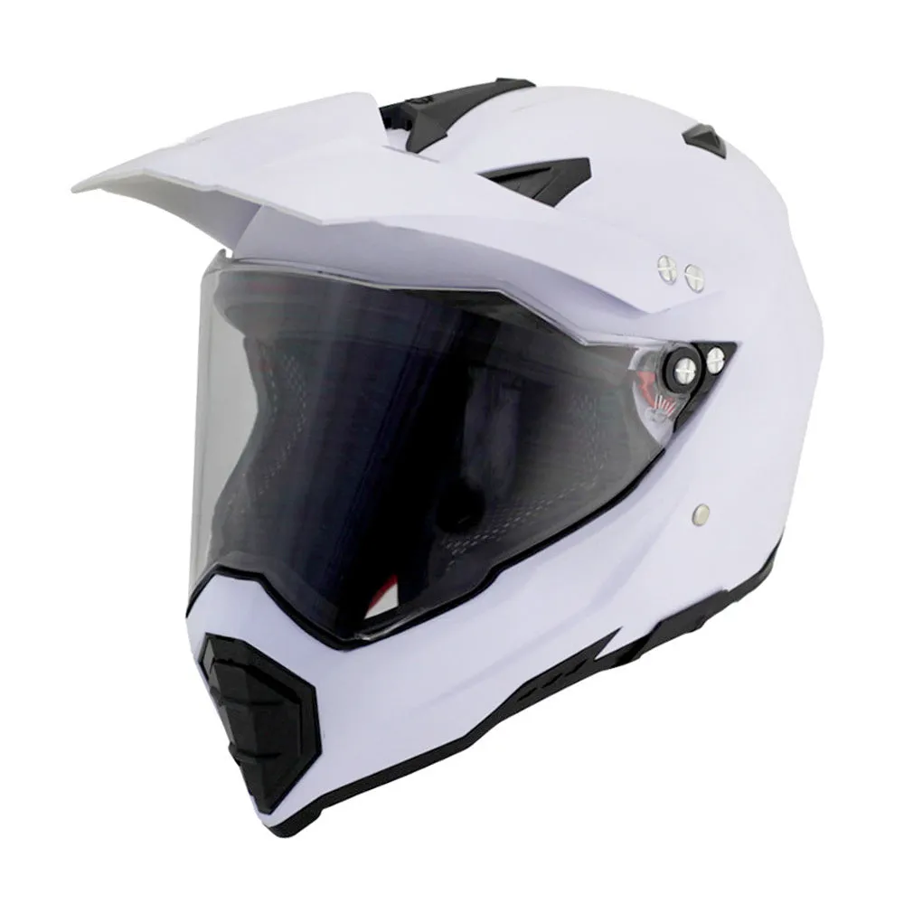 Full-cover motorcycle off-road helmet with ABS shell in black colour