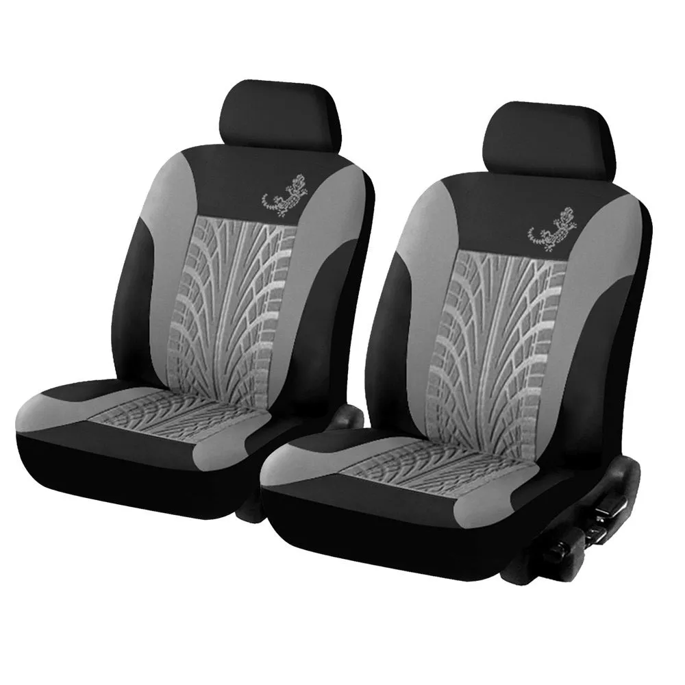 Red gecko mesh cloth universal car seat cover 9-piece set for 5-seater vehicles with iron hooks