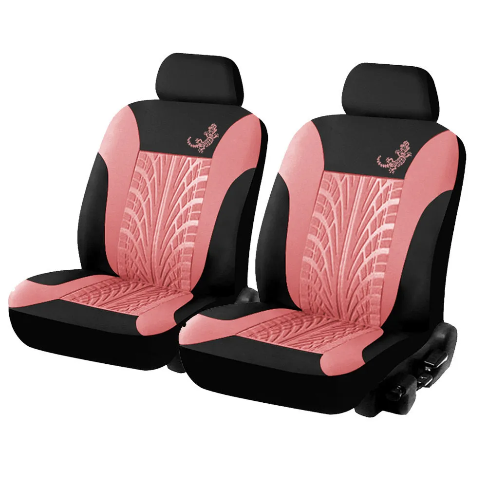 Red gecko mesh cloth universal car seat cover 9-piece set for 5-seater vehicles with iron hooks