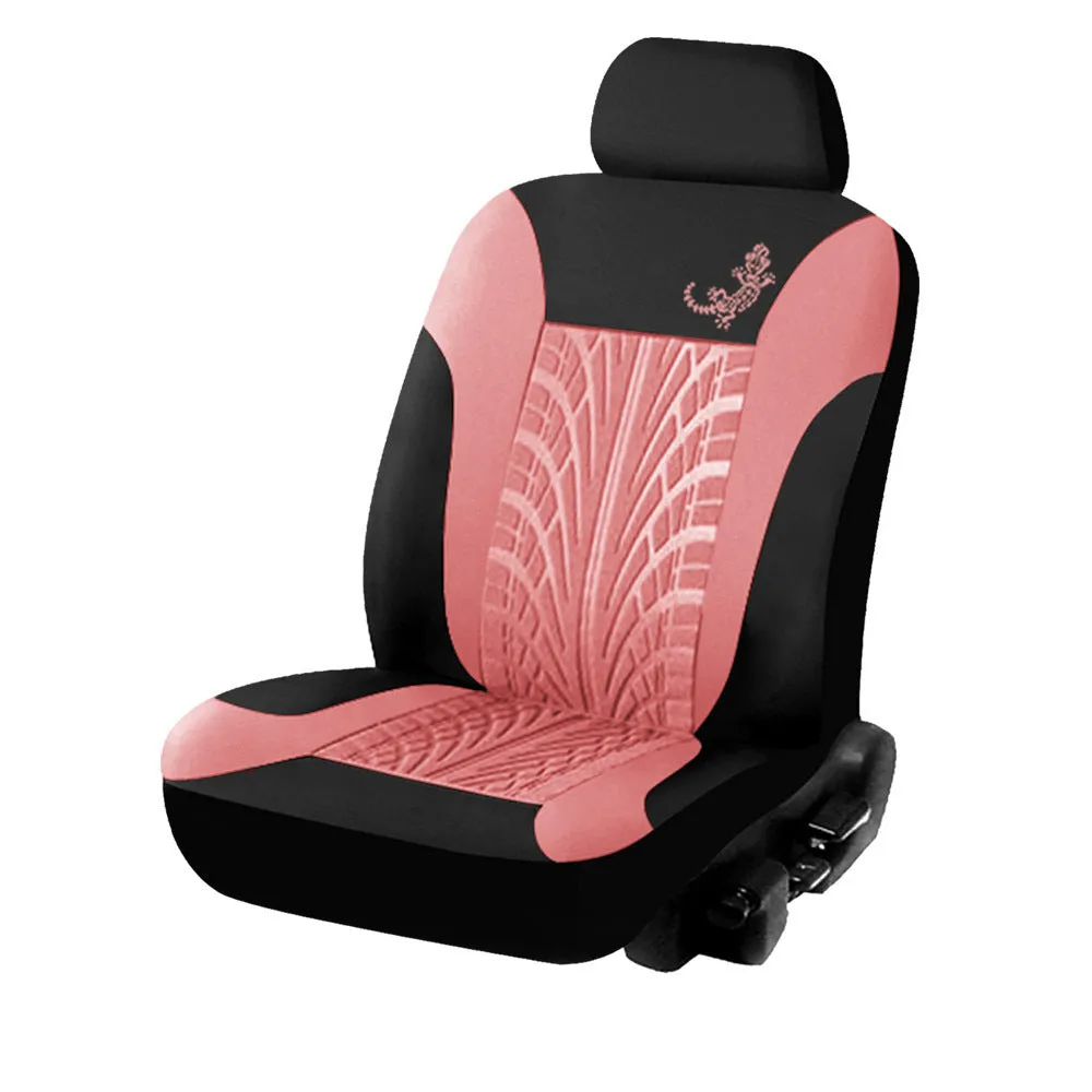 Red gecko mesh cloth universal car seat cover 9-piece set for 5-seater vehicles with iron hooks