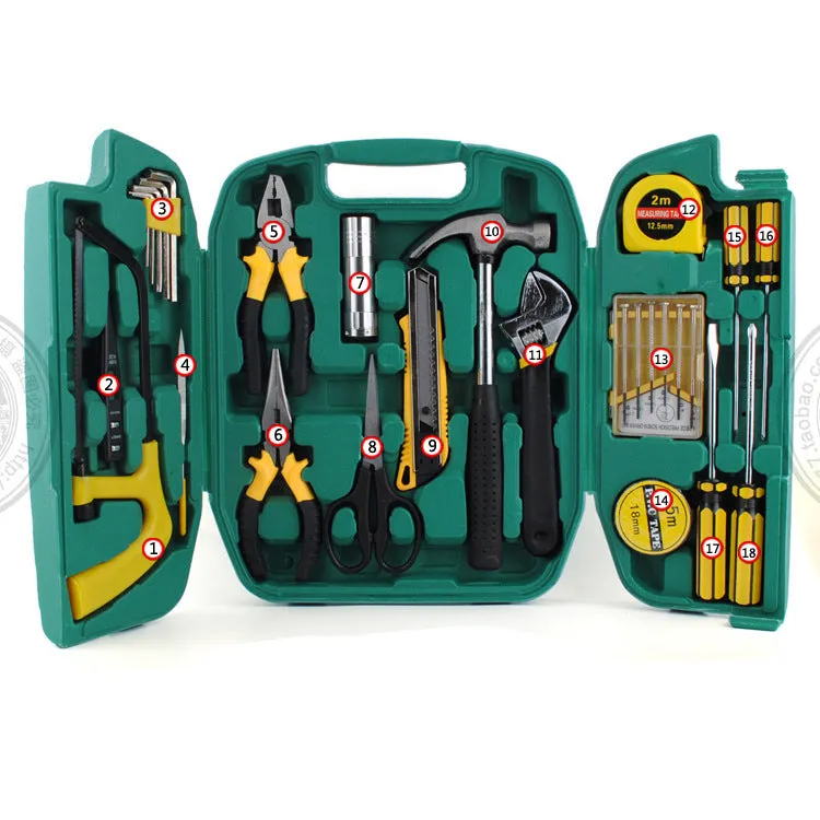 27-piece car emergency tool kit with malleable iron tools in a organised box