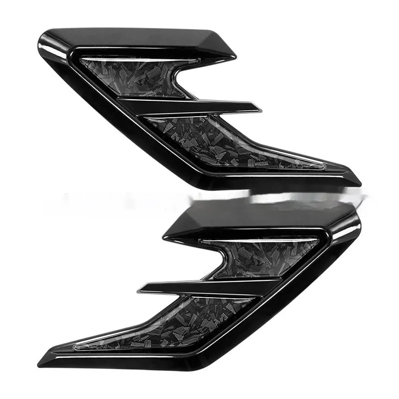 Carbon fibre pattern black TPU auto fender decoration sticker pair for car side wing