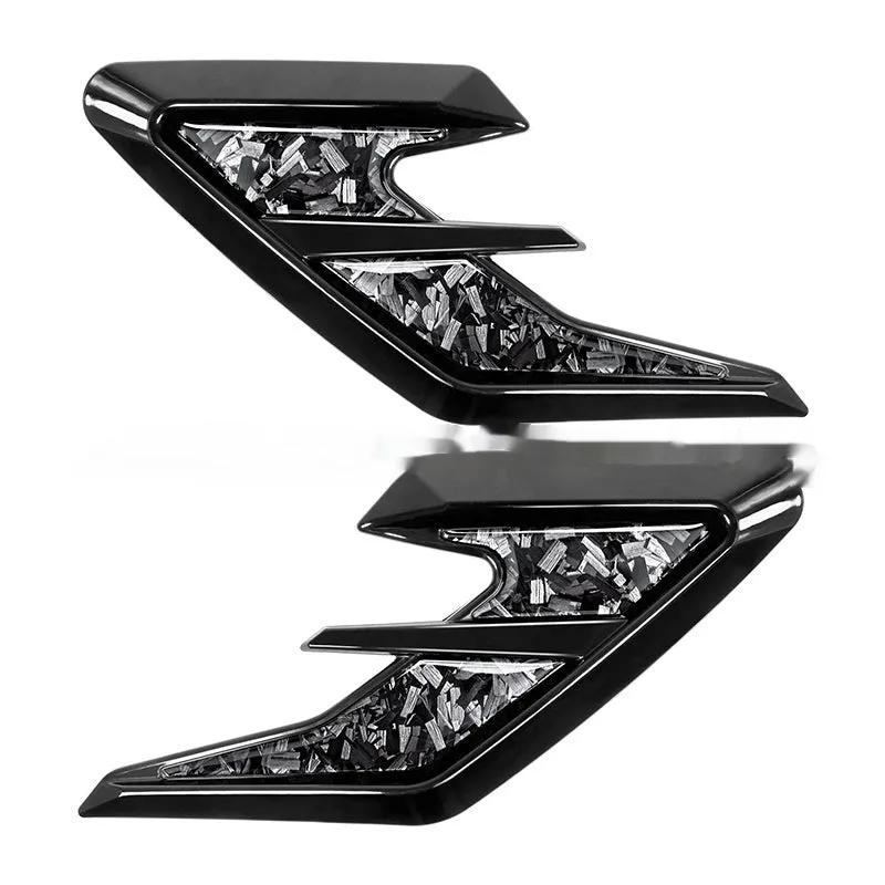 Carbon fibre pattern black TPU auto fender decoration sticker pair for car side wing