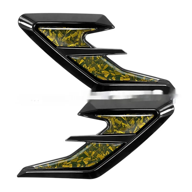 Carbon fibre pattern black TPU auto fender decoration sticker pair for car side wing