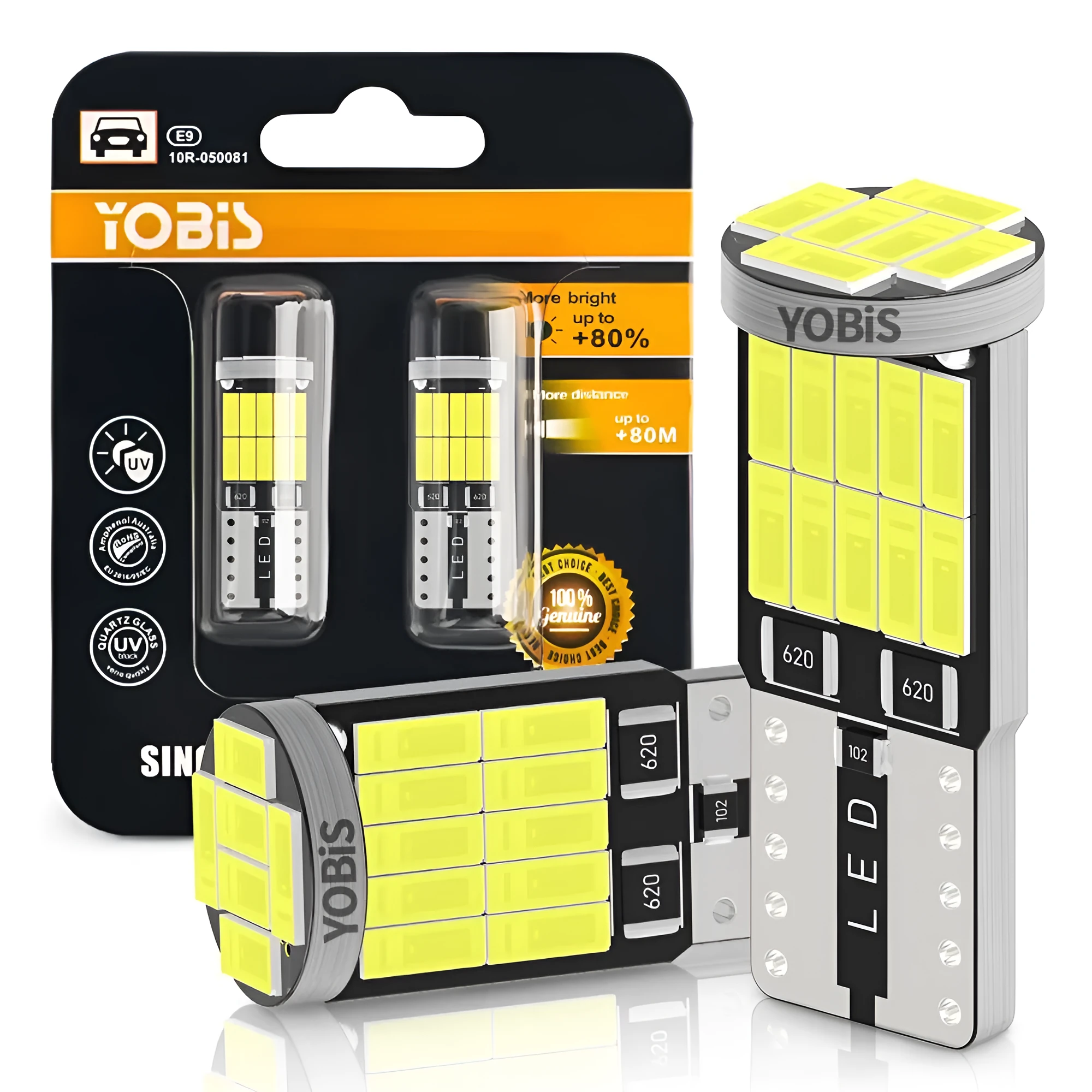 T10 26SMD car LED width light with aluminium housing in white yellow and ice blue