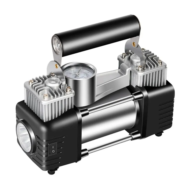 150W double cylinder air pump with digital display toolbox and tyre pressure gauge for car use