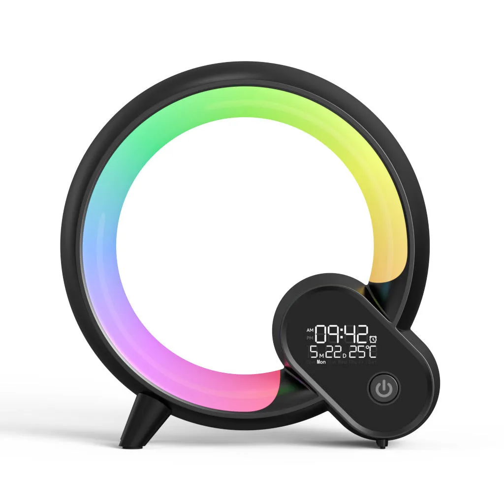 Creative Q Light analog sunrise digital alarm clock with Bluetooth audio and RGBCW atmosphere light in black