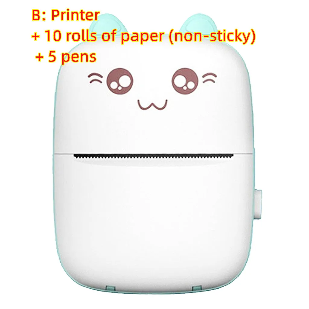 Portable A6 mini Bluetooth thermal printer with 200dpi resolution, 1000mAh battery, in pink plastic casing