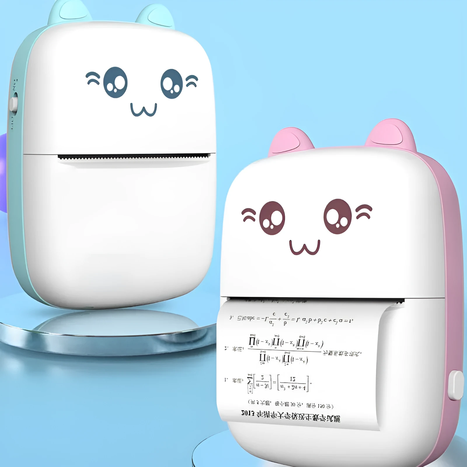 Portable A6 mini Bluetooth thermal printer with 200dpi resolution, 1000mAh battery, in pink plastic casing