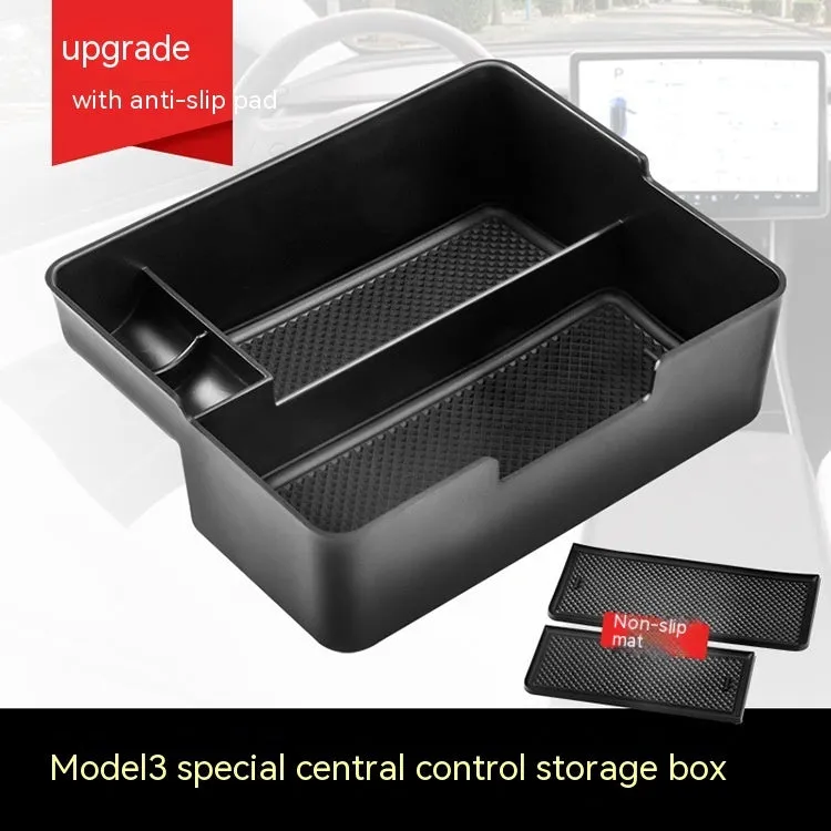 Tesla Model 3 X S central armrest plastic storage box organiser accessory