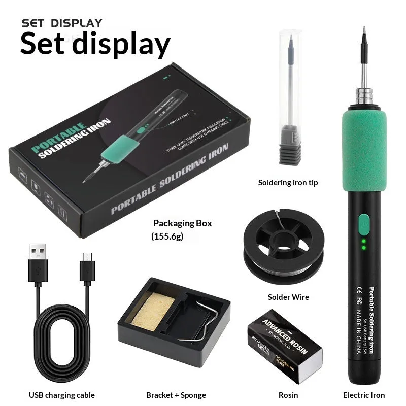 15W portable spot welding pen tool with rubber handle and USB charging interface