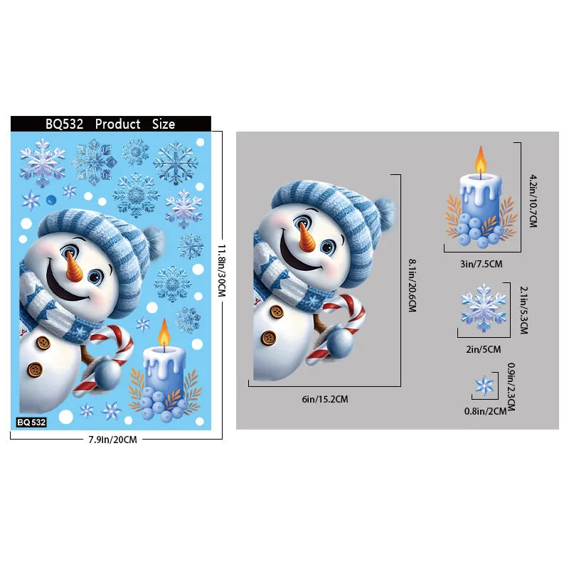 Christmas PVC glass sticker American style festive decoration twelve colours BQ532 to BQ543