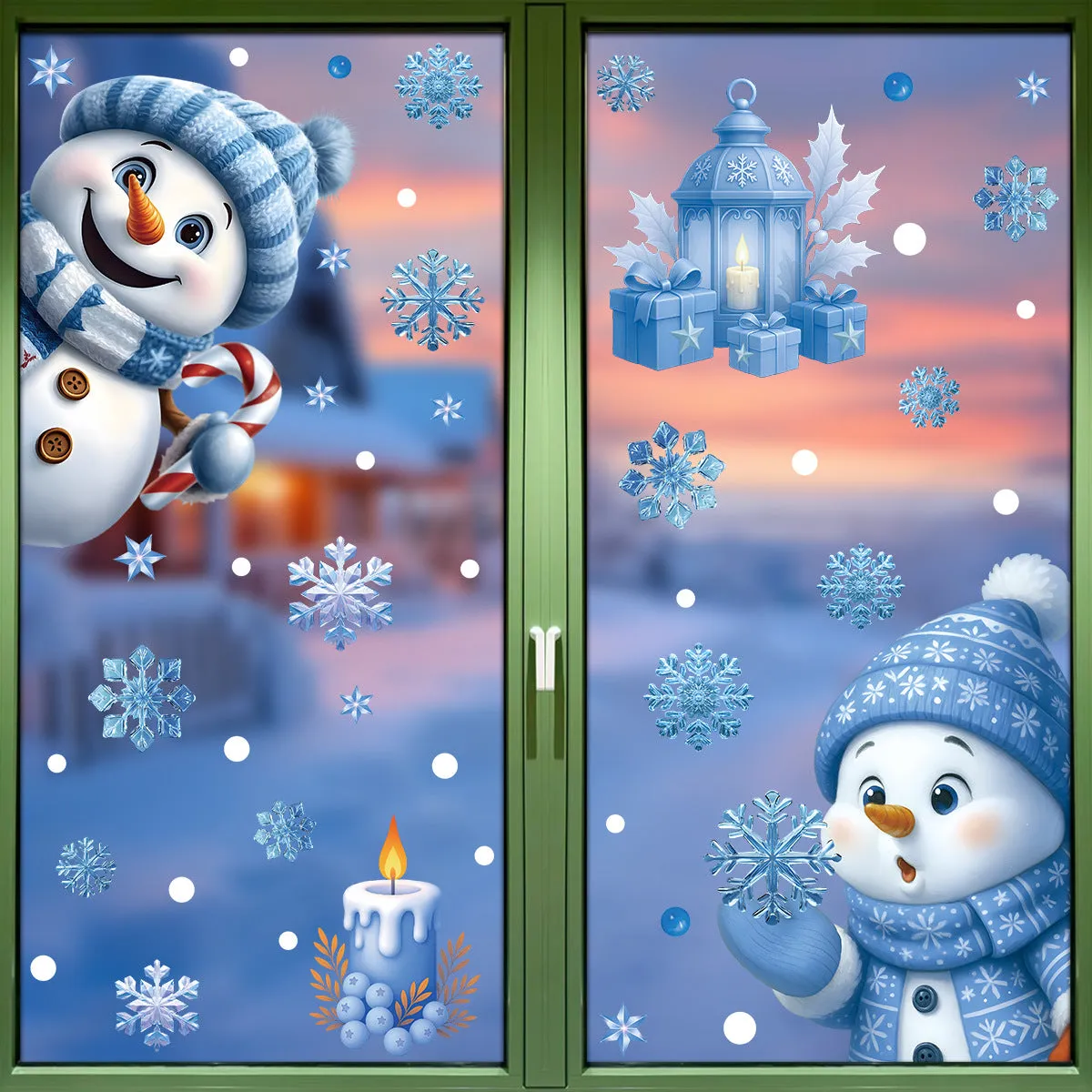 Christmas PVC glass sticker American style festive decoration twelve colours BQ532 to BQ543