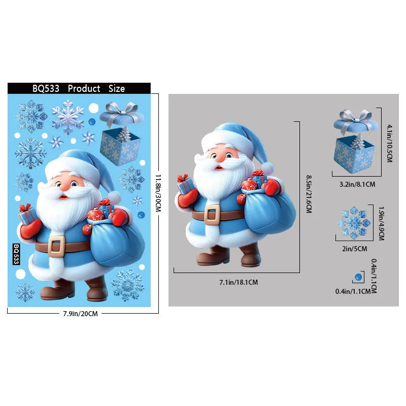 Christmas PVC glass sticker American style festive decoration twelve colours BQ532 to BQ543
