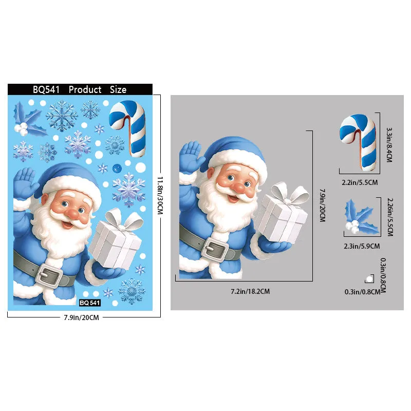 Christmas PVC glass sticker American style festive decoration twelve colours BQ532 to BQ543