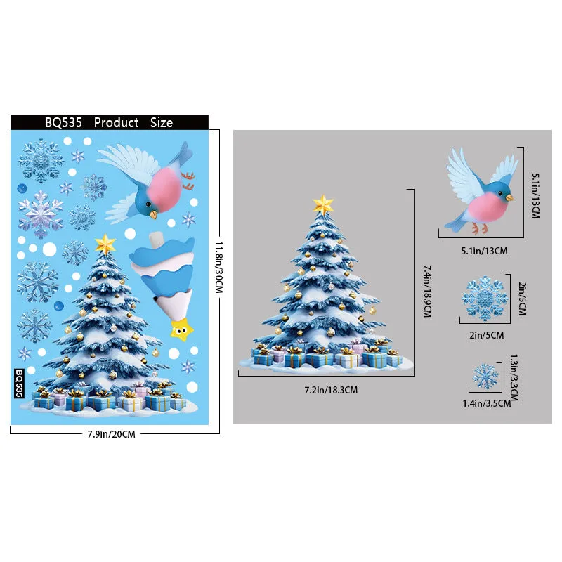 Christmas PVC glass sticker American style festive decoration twelve colours BQ532 to BQ543