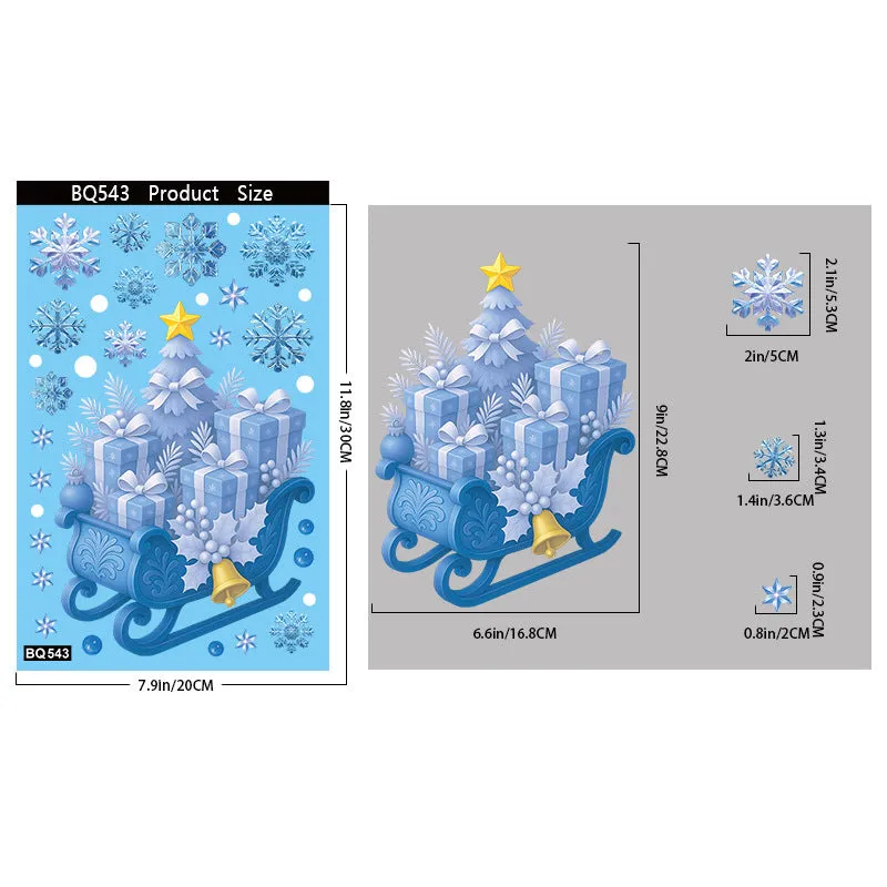 Christmas PVC glass sticker American style festive decoration twelve colours BQ532 to BQ543