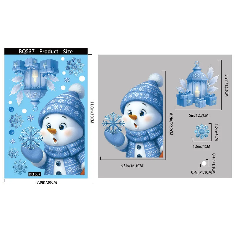 Christmas PVC glass sticker American style festive decoration twelve colours BQ532 to BQ543