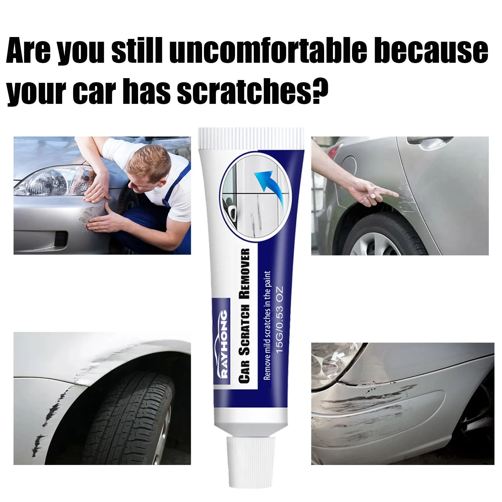 Car scratch remover renovation paint repair kit 15g with sponge applicator for car bodywork