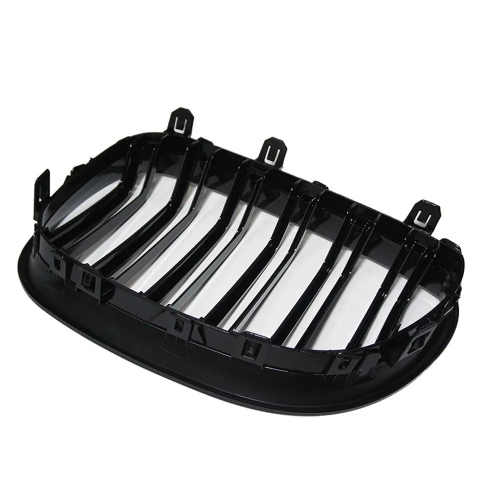 BMW 5-Series E60 E66 carbon fibre front grille with ABS frame and chrome trim for 2004-2009 models