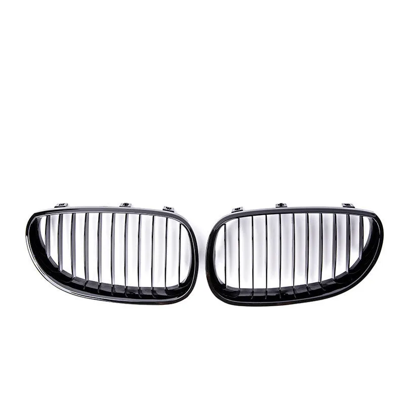 BMW 5-Series E60 E66 carbon fibre front grille with ABS frame and chrome trim for 2004-2009 models