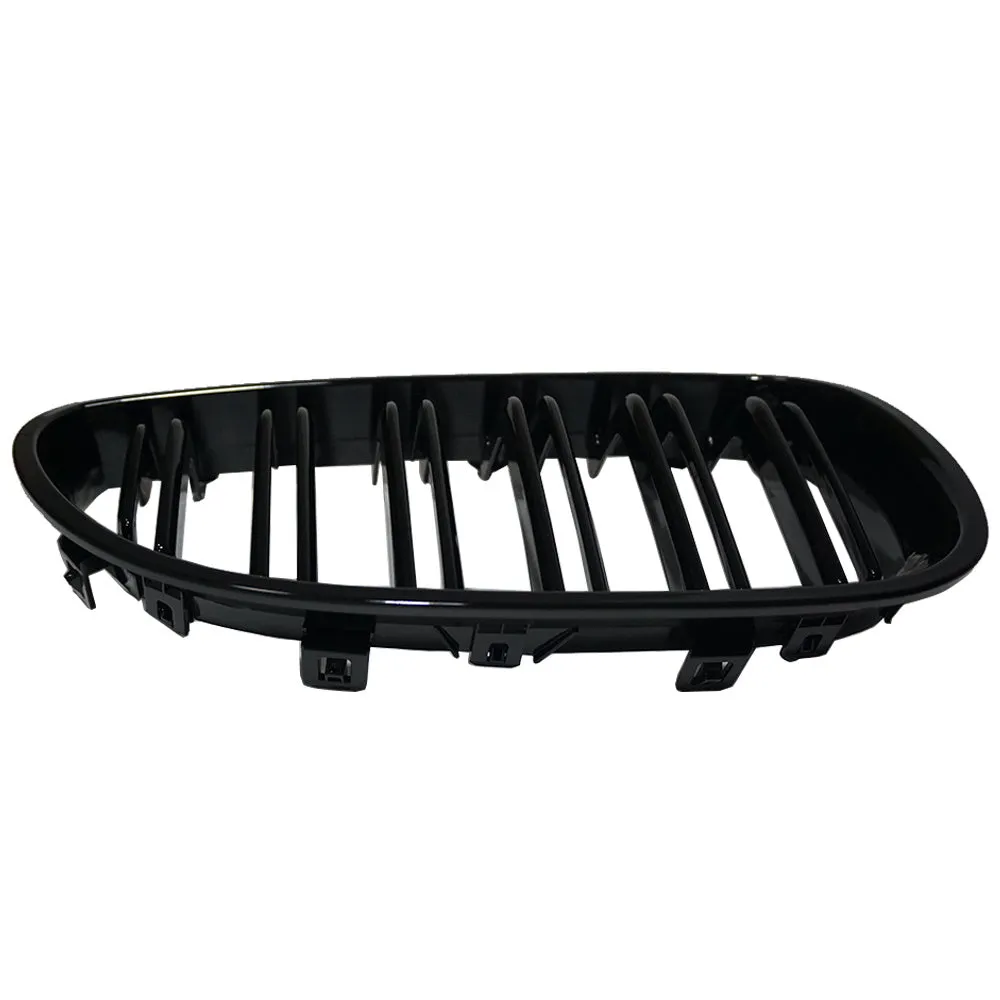 BMW 5-Series E60 E66 carbon fibre front grille with ABS frame and chrome trim for 2004-2009 models