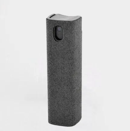 2-in-1 screen cleaner kit with spray bottle and microfiber cloth in pink and grey for phone and computer screens