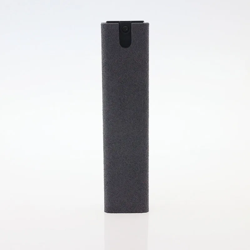 2-in-1 screen cleaner kit with spray bottle and microfiber cloth in pink and grey for phone and computer screens