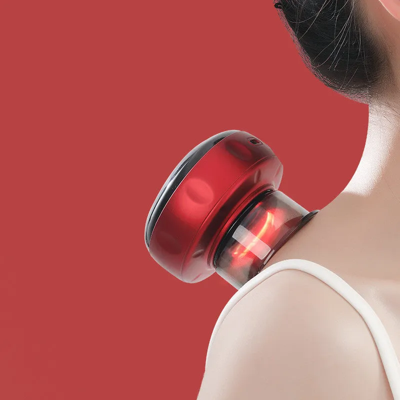 Electric vacuum cupping massager with LED display, 12 suction and heat levels, blue colour model
